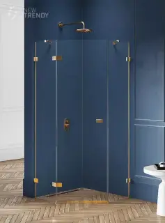 Душевое ограждение NEW TRENDY AVEXA GOLD BRUSHED L 80x80x200 EXK-3851 (брашированное золото)