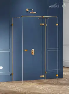 Душевое ограждение NEW TRENDY AVEXA GOLD BRUSHED R 80x90x200 EXK-3102 (брашированное золото)