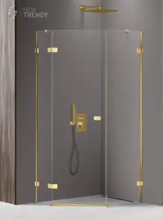 Душевое ограждение NEW TRENDY AVEXA GOLD SHINE L 100x80x200 EXK-3849 (золото)