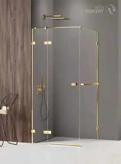 Душевое ограждение NEW TRENDY AVEXA GOLD SHINE L 100x90x200 EXK-3176 (золото)