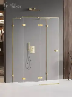 Душевое ограждение NEW TRENDY AVEXA GOLD SHINE L 120x100x200 EXK-2121 (золото)