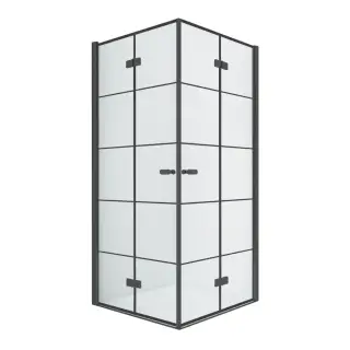 Душевое ограждение NEW TRENDY NEW SOLEO BLACK 90x80x195 D-0289A/D-0288A (черный)