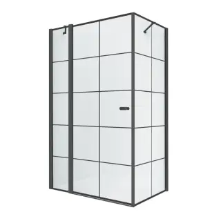 Душевое ограждение NEW TRENDY NEW SOLEO BLACK L 90x90x195 K-0579 (черный)