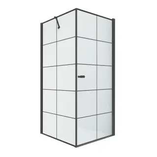 Душевое ограждение NEW TRENDY NEW SOLEO BLACK R 90x90x195 D-0285A/D-0121B (черный)