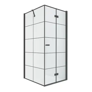 Душевое ограждение NEW TRENDY NEW SOLEO BLACK R 90x90x195 D-0290A/D-0121B (черный)