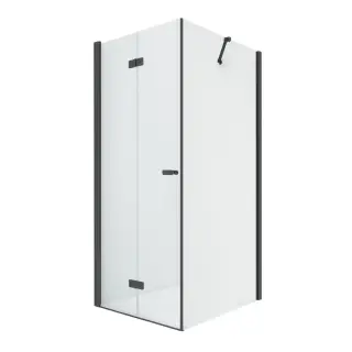 Душевое ограждение NEW TRENDY NEW SOLEO BLACK складные двери L 80x80x195 D-0234A/D-0114B (черный)