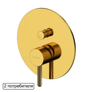 Смеситель скрытого монтажа на 2 потребителя WHITECROSS Y Y1235GL (золото)