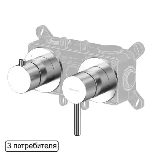 Смеситель скрытого монтажа на 3 потребителя WHITECROSS Y Y1243NIB (брашированный никель)