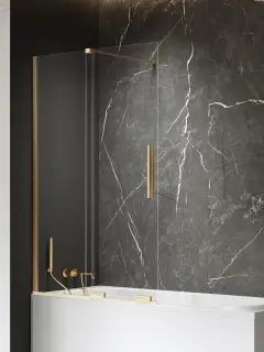 Шторка для ванны NEW TRENDY SMART GOLD BRUSHED 110x150 EXK-7788 (брашированное золото)