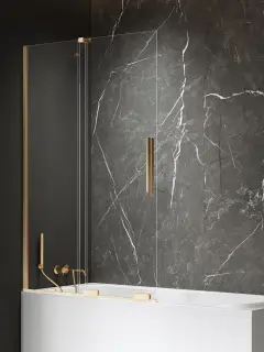 Шторка для ванны NEW TRENDY SMART GOLD BRUSHED 130x150 EXK-7790-WU (брашированное золото)
