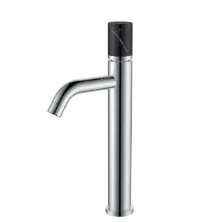 Boheme Stick Смеситель для раковины высокий, без д/к, высота излива 20,6 см, цвет: chrome/black 122-CR-MR-B