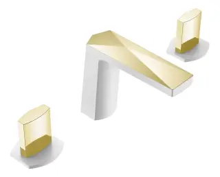 Boheme Venturo Ice Смеситель для раковины на 3 отверстия, без дк, излив 15,2 см, цвет: white/gold 150-WG-ICE