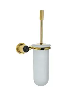 Boheme Royal Cristal Ершик для унитаза подвесной со стеклянной колбой, цвет: gold/black 10933-G-B
