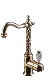 Boheme Crystal Смеситель для раковины высота излива 22 см, без донного клапана, цвет: gold 282-CRST
