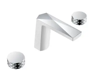 Boheme Venturo Diamond Смеситель для раковины на 3 отверстия, без дк, излив, цвет: white/chrome 150-WCR-DIAMOND