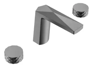 Boheme Venturo Diamond Смеситель для раковины, 3 отверстия, без дк, излив 15,2 см, цвет: gun metall 150-GM-DIAMOND