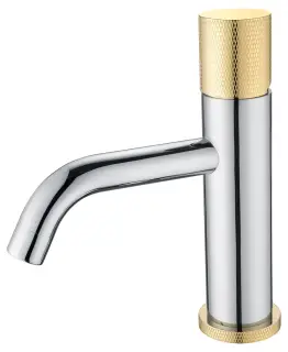 Boheme Stick Touch Смеситель для раковины длина излива 13,5 см, без д/к, цвет: chrome/gold 121-CRG.2