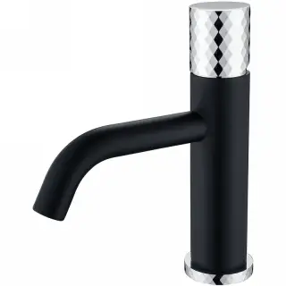 Boheme Stick Diamond Смеситель для раковины, излив 13,5 см, без донного клапана, цвет: black/chrome 121-BCR