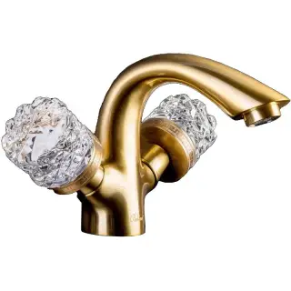 Boheme Crystal Смеситель для раковины без донного клапана, длина излива 11,6 см, цвет: bronze 311-CRST