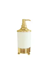 Boheme Hermitage Дозатор для жидкого мыла, настольный, керамическая колба, цвет: gold 10359