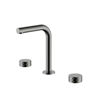 Boheme Stick Diamond Смеситель для раковины на 3 отв., без д/к, излив 14 см, цвет: shine gun metall 152-SGM.1