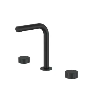 Boheme Stick Linea Смеситель для раковины на 3 отверстия, без дон. клапана, излив 14 см, цвет: black 152-B.3