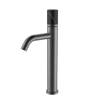 Boheme Stick Смеситель для раковины высокий, без д/к, излив 13,5 см, цвет: gun metall/mramor black 122-GM-MR-B