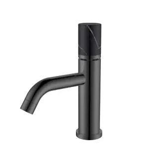 Boheme Stick Смеситель для раковины, без д/к, излив 13,5 см, цвет: shine gun metall/mramor black 121-SGM-MR-B