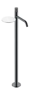 Boheme Stick Linea Смеситель для раковины напольный, полка, излив 25,8 см, цвет: shine gun metall 120-SGM.3