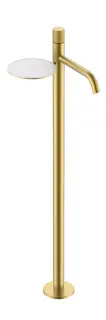 Boheme Stick Spirale Смеситель для раковины напольный, полка, излив 25,8 см, цвет: matt gold 120-MG.4