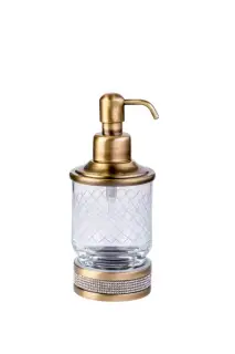 Boheme Royal Cristal Дозатор для жидкого мыла, настольный, стеклянная колба, цвет: bronze 10929-BRONZE