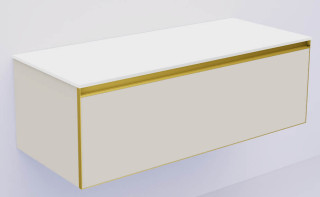 QUATRO 1 120CM тумба CASHMERE профиль MATT GOLD + внутр. подсв.