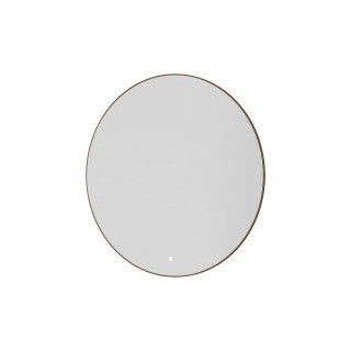 Зеркало круглое c мет. рамой, подсветка, сенсор, антизапотевание, 80см BRUSHED BRONZE