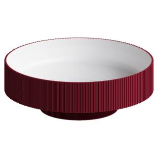 Раковина накладная рифленая SOLE Corian 400*130 Burgundy