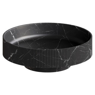 Раковина накладная рифленая SOLE Corian 400*130 Nero Marquina