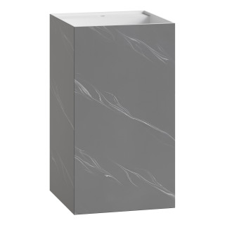 Раковина напольная Cube Corian 480*480*850 Grey base+white veins
