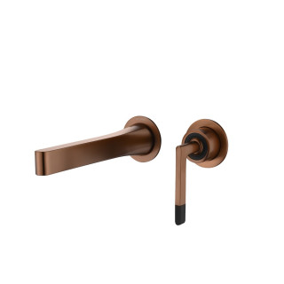 Смеситель Boheme Duo для раковины из стены 2х-позиционный COPPER BRUSHED
