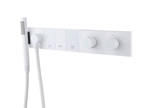 Смеситель ZODIAC THERMO с ручным душем MATT WHITE