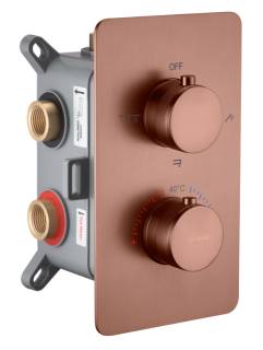 Смеситель встроенный с термостатом 3-х проходной CELL BRUSHED BRONZE