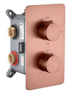 Смеситель встроенный с термостатом 3-х проходной CELL COPPER BRUSHED