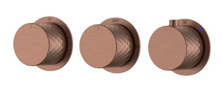 Смеситель встроенный с термостатом STICK DIAMOND BRUSHED BRONZE 3-проходной