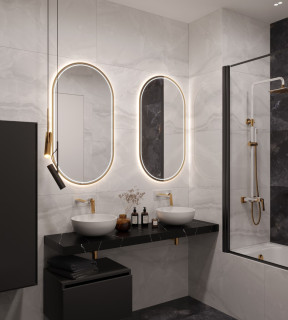 Столешница прямая FLAT NERO MARQUINA 1610*460*70