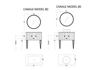 Тумба Canale 80 белая + Хром