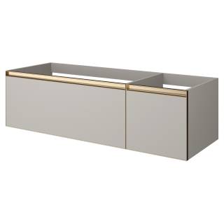 QUATRO 2 140см (100+40) тумба CASHMERE профиль MATT GOLD c подсветкой внутри