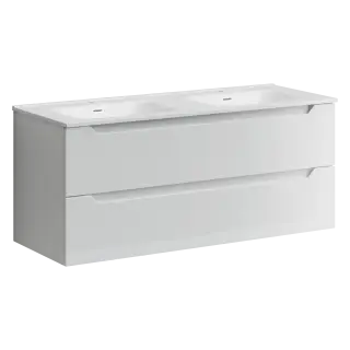 Тумба подвесная SANCOS Норма 2.0 (Norma 2.0) 120x45x50 c двумя ящиками оснащенными доводчиками, белый глянец, арт. NR2.120-2W