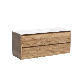 Тумба подвесная SANCOS Либра (Libra) 120x45x50 c двумя ящиками оснащенными доводчиками, Дуб чарльстон, арт. LB120-1ECH