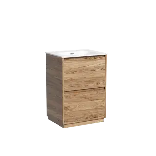 Тумба под раковину SANCOS Либра напольная (Libra Floor) напольная, 60x45x85 c двумя ящиками оснащенными доводчиками, Дуб чарльстон, арт. LB60FECH