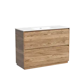 Тумба под раковину SANCOS Либра напольная (Libra Floor) напольная, 120x45x85 c двумя ящиками оснащенными доводчиками, Дуб чарльстон, арт. LB120F-1ECH