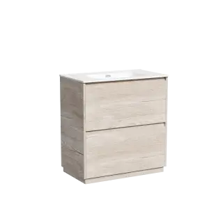Тумба под раковину SANCOS Либра напольная (Libra Floor) напольная, 80x45x85 c двумя ящиками оснащенными доводчиками, Дуб галифакс натуральный, арт. LB80FEG