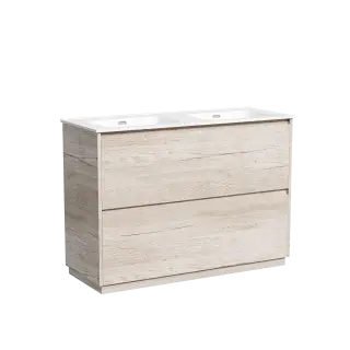 Тумба под раковину SANCOS Либра напольная (Libra Floor) напольная, 120x45x85 c двумя ящиками оснащенными доводчиками, Дуб галифакс натуральный, арт. LB120F-2EG